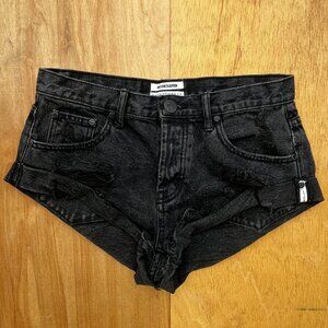 ONE X ONE TEASPOON DENIM SHORTS WOMEN’S sz 27 Button Fly High Rise Cuffed